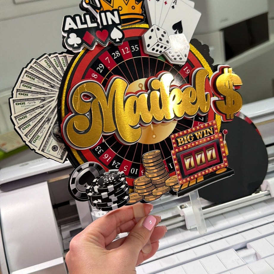 Cake Topper Casino solo formato silhouette