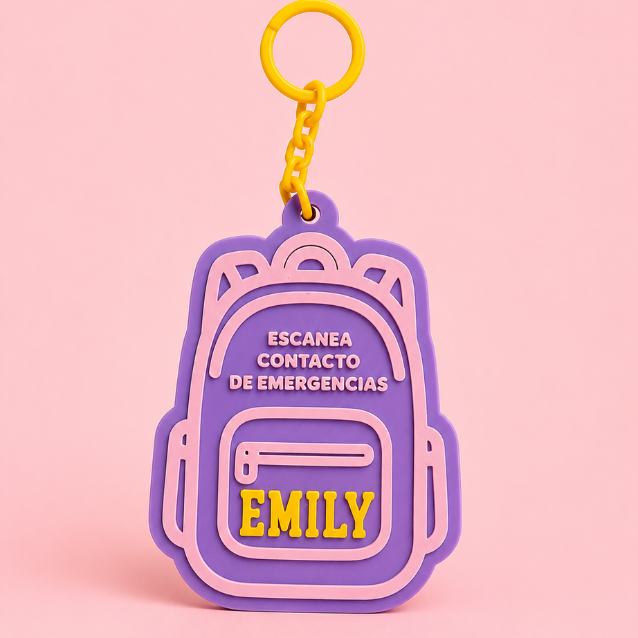 Tag NFC mochila contacto de emergencia